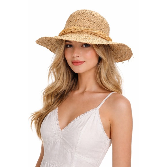 Grevi Accessories - Grevi Mode Firenze Italy Tan 100% Straw Sun Summer Hat‎